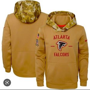 EUC Atlanta Falcons Nike Salute to Service Hoodie Youth Medium Khaki